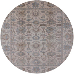 Round Machine Washable Industrial Modern Rose Dust Purple Rug, wshurb1401