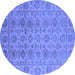 Round Oriental Blue Industrial Rug, urb1401blu