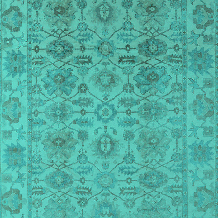 Machine Washable Oriental Turquoise Industrial Area Rugs, wshurb1401turq