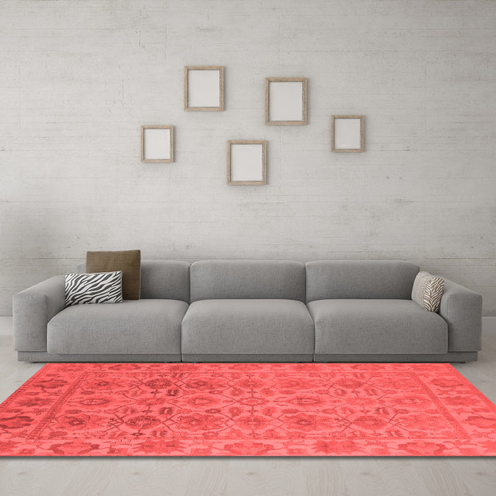 Industrial Red Washable Rugs