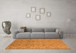 Machine Washable Oriental Orange Industrial Area Rugs in a Living Room, wshurb1401org