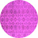 Round Oriental Pink Industrial Rug, urb1401pnk