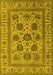 Machine Washable Oriental Yellow Traditional Rug, wshurb1402yw