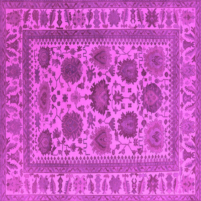 Square Machine Washable Oriental Pink Traditional Rug, wshurb1402pnk