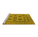 Sideview of Machine Washable Oriental Yellow Traditional Rug, wshurb1402yw