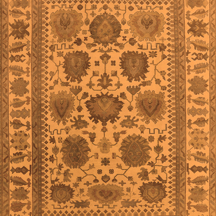 Machine Washable Oriental Orange Traditional Area Rugs, wshurb1402org