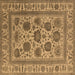 Square Machine Washable Oriental Brown Traditional Rug, wshurb1402brn