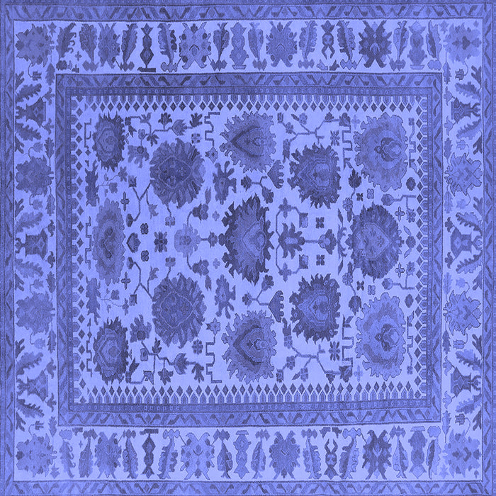 Square Oriental Blue Traditional Rug, urb1402blu