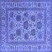 Square Oriental Blue Traditional Rug, urb1402blu