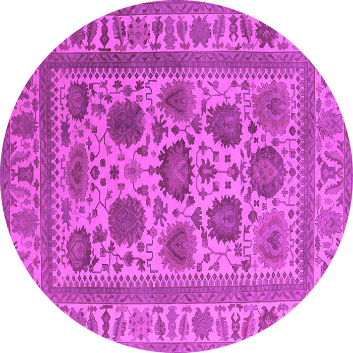 Round Oriental Pink Traditional Rug, urb1402pnk