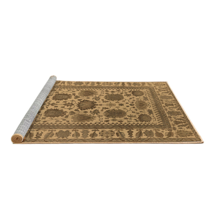 Sideview of Machine Washable Oriental Brown Traditional Rug, wshurb1402brn