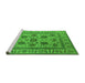Sideview of Machine Washable Oriental Green Traditional Area Rugs, wshurb1402grn