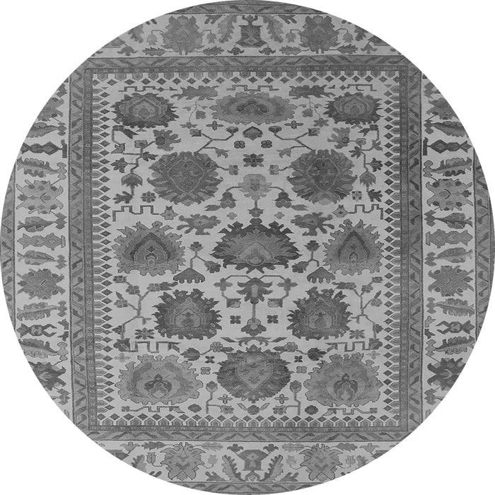 Round Oriental Gray Traditional Rug, urb1402gry
