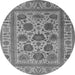 Round Oriental Gray Traditional Rug, urb1402gry