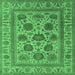 Square Oriental Emerald Green Traditional Rug, urb1402emgrn