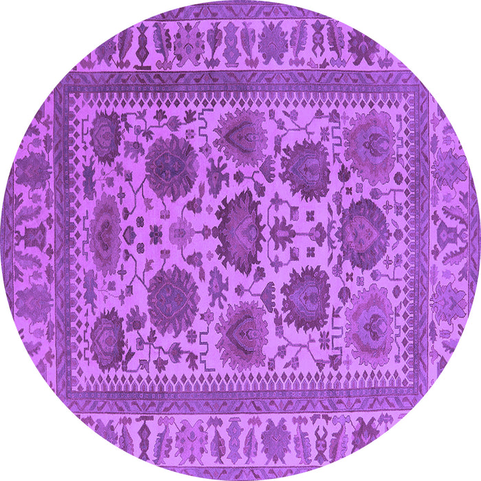 Round Machine Washable Oriental Purple Traditional Area Rugs, wshurb1402pur