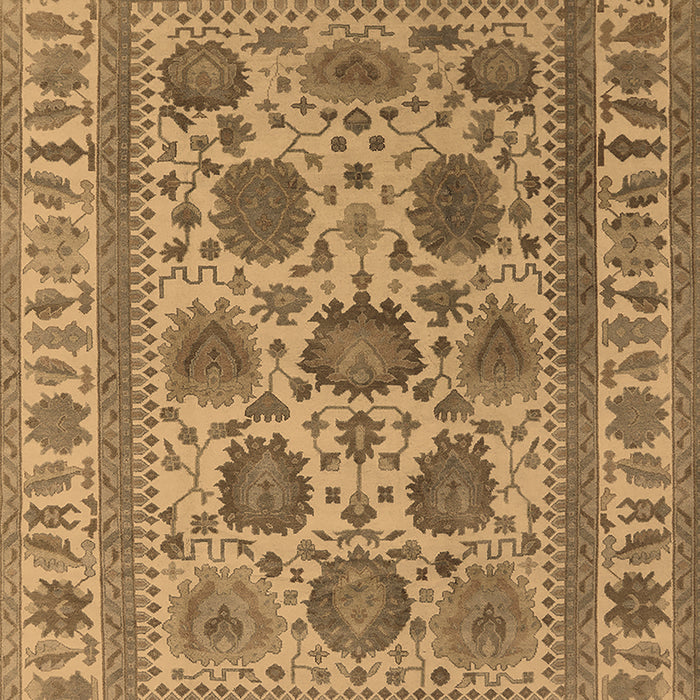 Machine Washable Oriental Brown Traditional Rug, wshurb1402brn