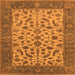 Square Machine Washable Oriental Orange Traditional Area Rugs, wshurb1403org