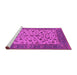 Sideview of Machine Washable Oriental Pink Traditional Rug, wshurb1403pnk