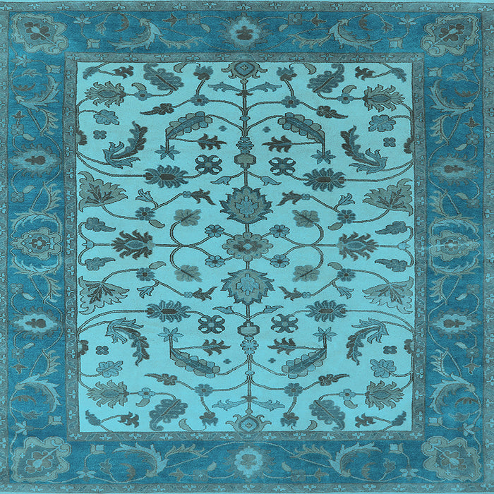 Square Oriental Light Blue Traditional Rug, urb1403lblu