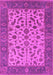 Machine Washable Oriental Pink Traditional Rug, wshurb1403pnk