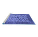 Sideview of Machine Washable Oriental Blue Traditional Rug, wshurb1403blu