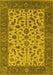 Machine Washable Oriental Yellow Traditional Rug, wshurb1403yw