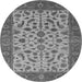 Round Oriental Gray Traditional Rug, urb1403gry