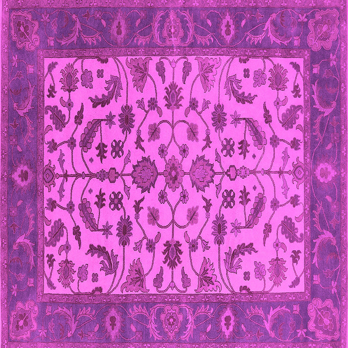 Square Machine Washable Oriental Pink Traditional Rug, wshurb1403pnk