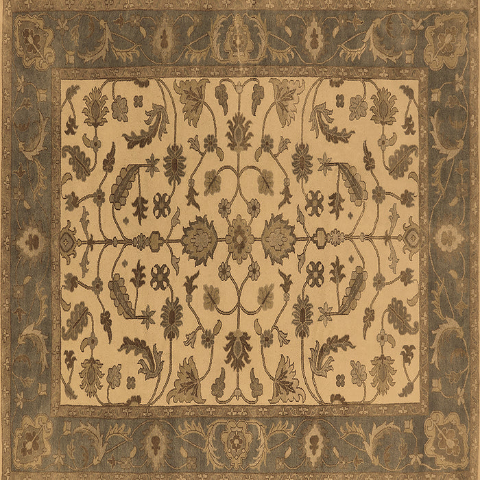 Square Machine Washable Oriental Brown Traditional Rug, wshurb1403brn