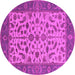 Round Oriental Pink Traditional Rug, urb1403pnk