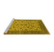 Sideview of Machine Washable Oriental Yellow Traditional Rug, wshurb1403yw