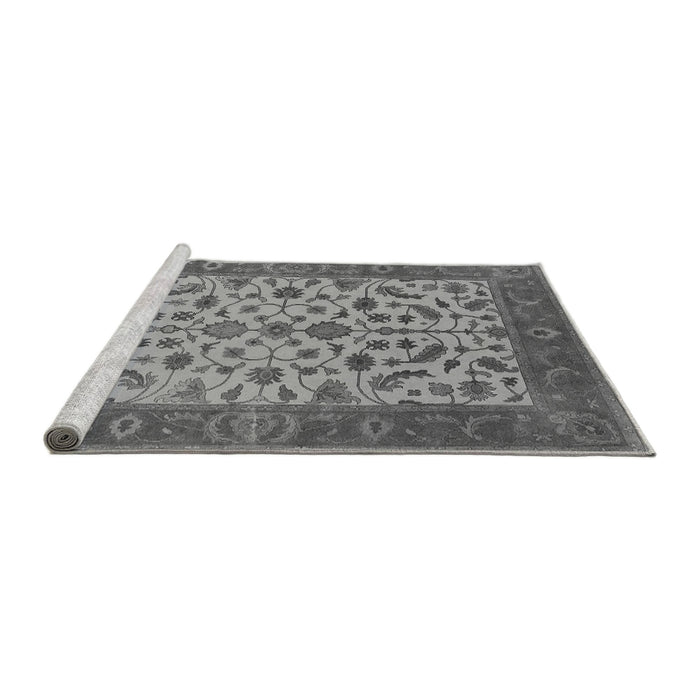 Sideview of Machine Washable Oriental Gray Traditional Rug, wshurb1403gry
