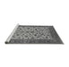 Sideview of Machine Washable Oriental Gray Traditional Rug, wshurb1403gry