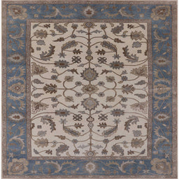 Square Mid-Century Modern Puce Purple Oriental Rug, urb1403