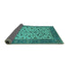 Sideview of Oriental Turquoise Traditional Rug, urb1403turq