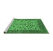 Sideview of Machine Washable Oriental Emerald Green Traditional Area Rugs, wshurb1403emgrn