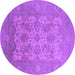 Round Oriental Purple Industrial Rug, urb1404pur