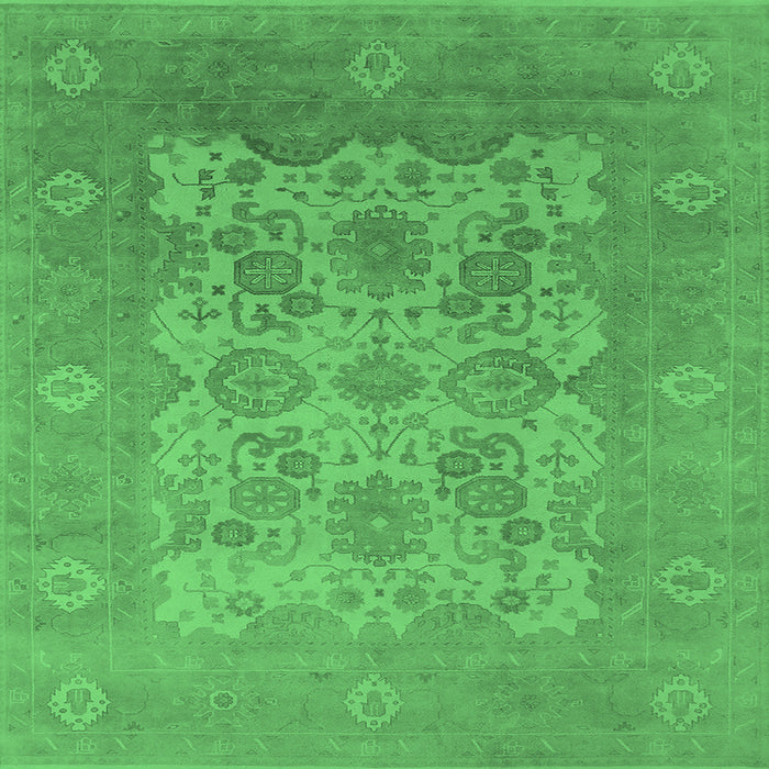 Square Oriental Emerald Green Industrial Rug, urb1404emgrn