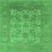 Square Oriental Emerald Green Industrial Rug, urb1404emgrn