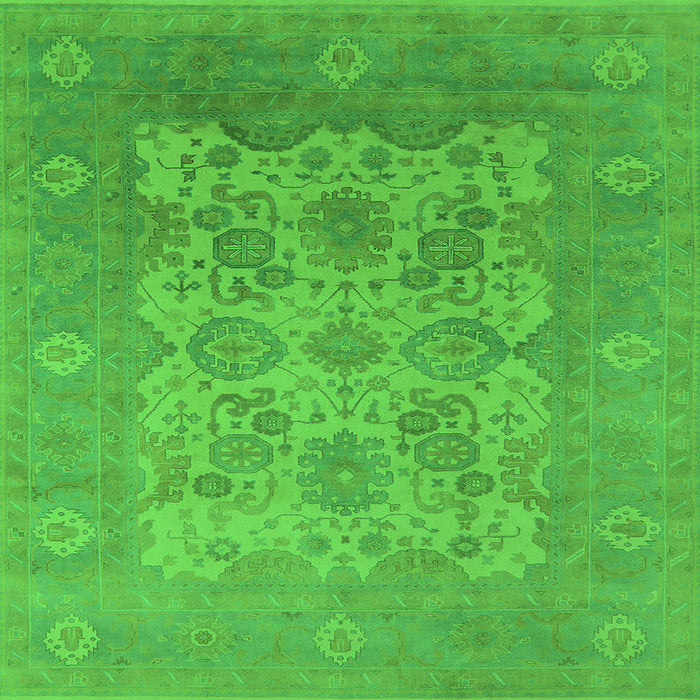 Square Oriental Green Industrial Rug, urb1404grn