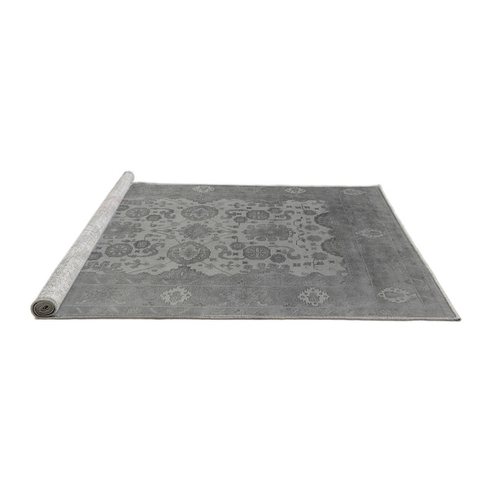 Sideview of Machine Washable Oriental Gray Industrial Rug, wshurb1404gry