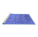 Sideview of Machine Washable Oriental Blue Industrial Rug, wshurb1404blu