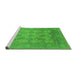 Sideview of Machine Washable Oriental Green Industrial Area Rugs, wshurb1404grn