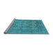 Sideview of Machine Washable Oriental Light Blue Industrial Rug, wshurb1404lblu