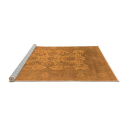 Sideview of Machine Washable Oriental Orange Industrial Area Rugs, wshurb1404org