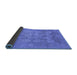 Sideview of Oriental Blue Industrial Rug, urb1404blu