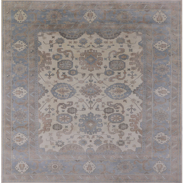 Square Mid-Century Modern Rosy Brown Pink Oriental Rug, urb1404