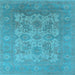 Square Oriental Light Blue Industrial Rug, urb1404lblu