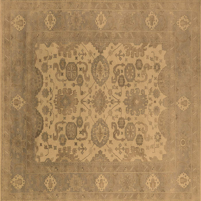 Square Oriental Brown Industrial Rug, urb1404brn